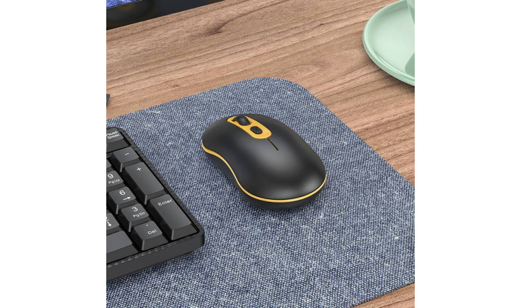 Мышь беспроводная HOCO GM21 (USB, 2.4ГГц+ВТ, 10м) (белый-серый)