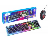 Комплект игровой проводной клавиатура+мышь HOCO GM18 с подсветкой RGB (черный)