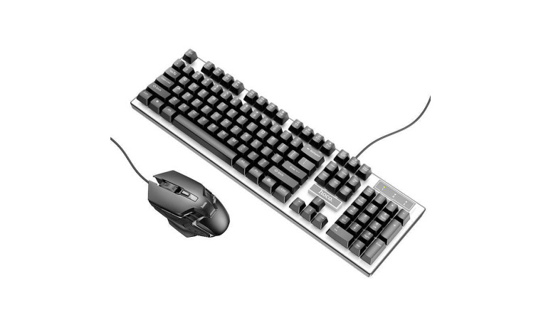 Комплект игровой проводной клавиатура+мышь HOCO GM18 с подсветкой RGB (черный) Комплект игровой проводной клавиатура+мышь HOCO GM18 с подсветкой RGB (черный)