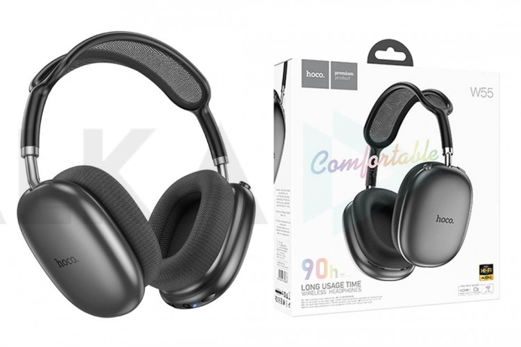 Наушники мониторные беспроводные HOCO W55 Pleasing BT headphones (серый)