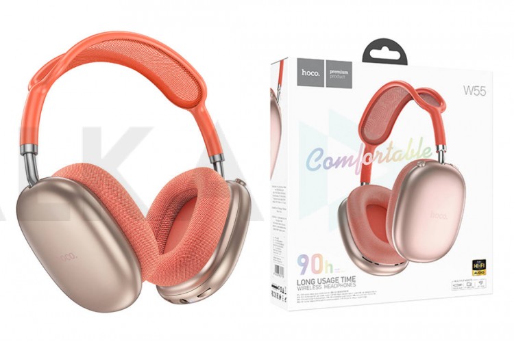 Наушники мониторные беспроводные HOCO W55 Pleasing BT headphones (розовый)