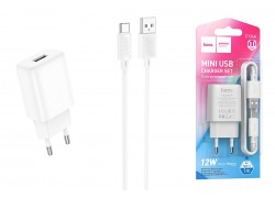 Сетевое зарядное устройство USB + кабель Type-C HOCO C134A Solid (белый)