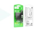 Сетевое зарядное устройство USB + кабель Type-C HOCO C140A Smart QC3.0 (черный)