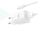 Сетевое зарядное устройство USB + кабель MicroUSB HOCO C145A Charm QC3.0  (белый)