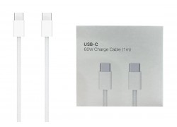 Кабель USB Type-C - USB Type-C APPL for 15 iPhone (copy orig) PD60W (белый) 1м (в оплетке NEW)