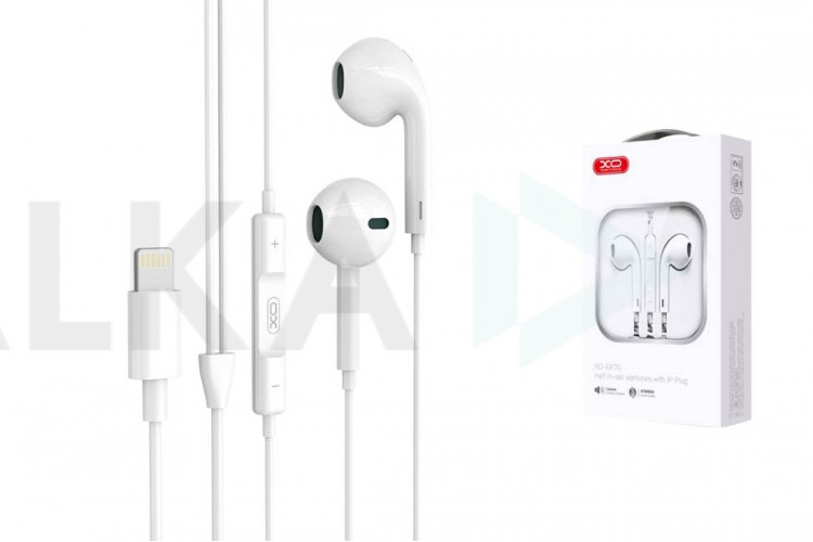 Наушники вакуумные проводные XO EP70 wired plastics lighting earphone ( no need bluetooth ) White