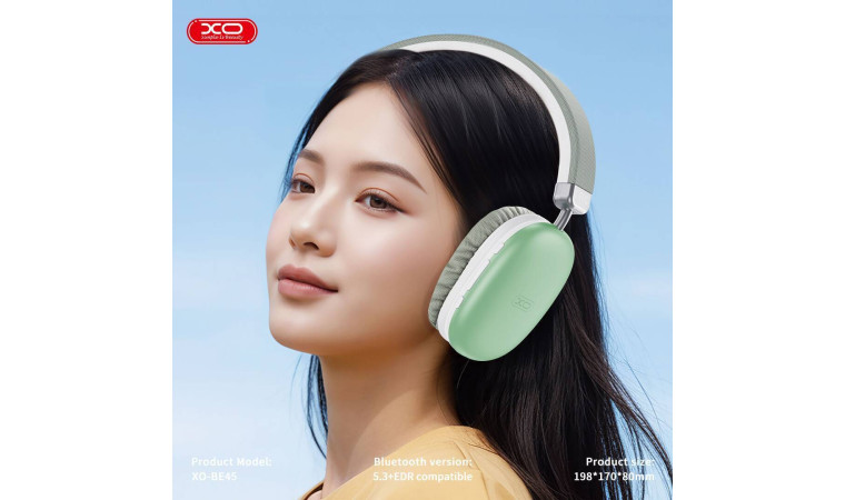 Наушники мониторные беспроводные XO BE45 Beiguo Headband Green