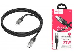 Кабель USB Type-C - Lightning HOCO U129 Spirit PD transparent charging data cable iP (черный) 1м 