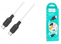 Кабель USB Type-C - USB Type-C HOCO X90 PD60W (белый) 1м (силиконовый)