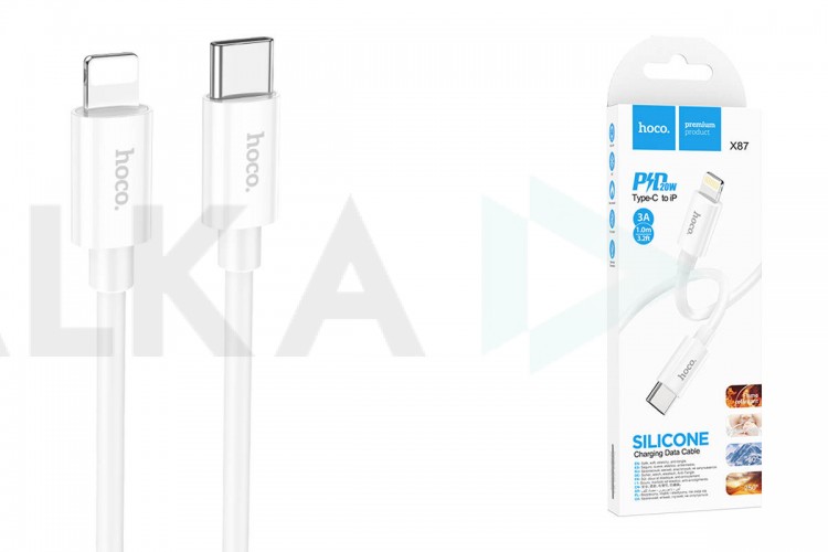 Кабель USB Type-C - Lightning HOCO X87 Magic (белый) 1м (силиконовый)