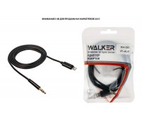 Переходник кабель WALKER WA-022 IP (iOS14.6) -- AUX (3.5 мм jack), черный