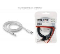 Переходник кабель WALKER WA-022 TYPE-C -- AUX (3.5 мм jack), белый