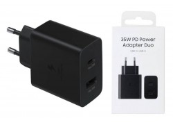 Сетевое зарядное устройство USB-C + USB Samsung PD Adapter 35W (or.) (черный)