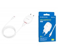 Сетевое зарядное устройство USB + кабель MicroUSB BOROFONE BA49A Vast power 2100mAh (белый)
