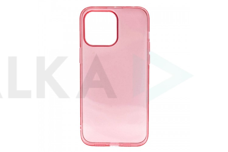 Чехол силиконовый для iPhone 14 Pro (6,1) тонкий прозрачный (красный)