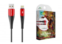 Кабель USB - Lightning More choice K41Si New нейлон 2.4A 1м (Red Black)