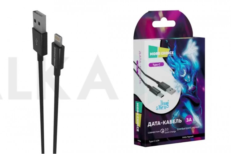 Кабель USB - Lightning More choice K42i ТРЕ 2.4A 1м (Black)