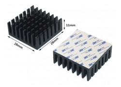 Аллюминиевый радиатор 28х28х10 мм с термоскотчем 3M 9448A