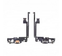 Шлейф с разъемом зарядки iPhone 12 Pro Max Оригинал IC (Черный)