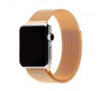 Металлический магнитный браслет  "Миланское плетение" для Apple Watch 42-44 мм цвет бронза