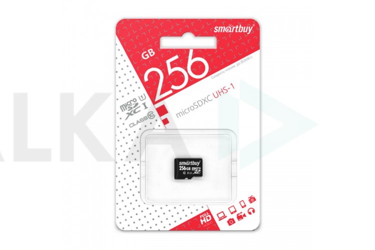 Карта памяти microSDXC Smartbuy 256 GB Class 10 UHS-1 (без адаптера) (SB256GBSDCL10-00)