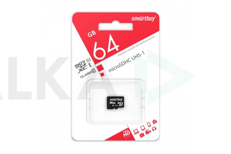 Карта памяти microSDXC Smartbuy 64 GB UHS-1 (сlass 10) без адаптера (SB64GBSDCL10-00)