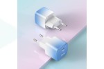 Сетевое зарядное устройство USB-C + кабель Type-C HOCO C101A PD 20W (бело-голубой)