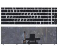 Клавиатура для ноутбука Lenovo IdeaPad G50-30 серая рамка с подсветкой