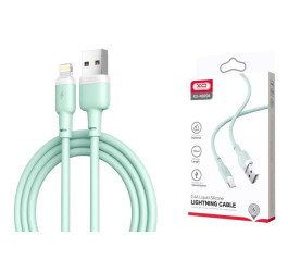 Кабель USB - Lightning XO NB208 2.4A Liquid Silicone Green