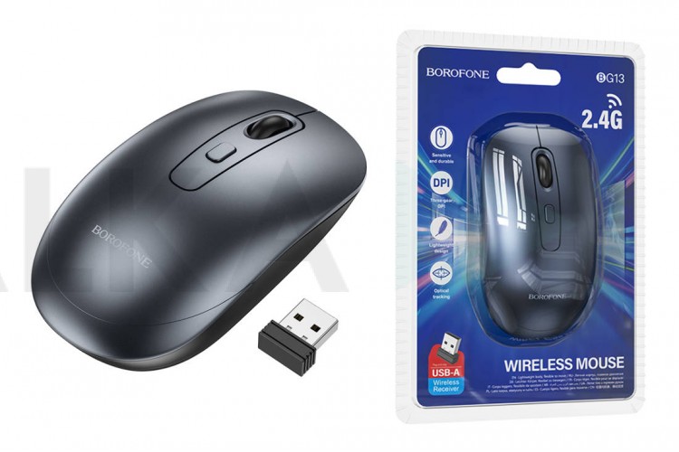 Мышь беспроводная BOROFONE BG13 Winner  business wireless mouse (USB, 2.4ГГц ) (черный)