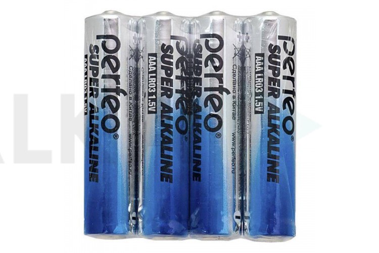 Батарейка алкалиновая Perfeo LR03/4SH Super Alkaline (цена за спайку 4 шт)