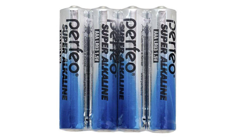 Батарейка алкалиновая Perfeo LR03/4SH Super Alkaline (цена за спайку 4 шт)