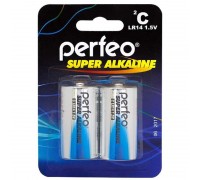 Батарейка алкалиновая Perfeo LR14/2BL Super Alkaline (цена за блистер за 2 шт)