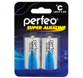 Батарейка алкалиновая Perfeo LR14/2BL Super Alkaline (цена за блистер за 2 шт)