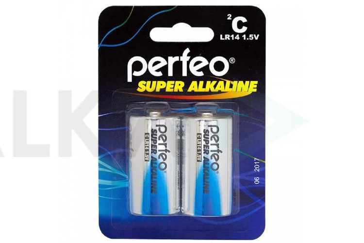 Батарейка алкалиновая Perfeo LR14/2BL Super Alkaline (цена за блистер за 2 шт)