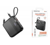 Универсальный дополнительный аккумулятор Power Bank BOROFONE BJ64A Distinct 22.5W+PD20W fully compatible power bank with cable (20000mAh) (черный)