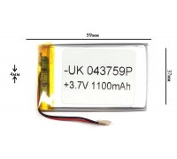 Универсальный аккумулятор 59x37x4 3.7V 1100mAh (043759P) (14/1)