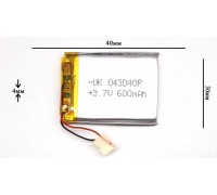 Универсальный аккумулятор 40x30x4 3.7V 600mAh (403040P)