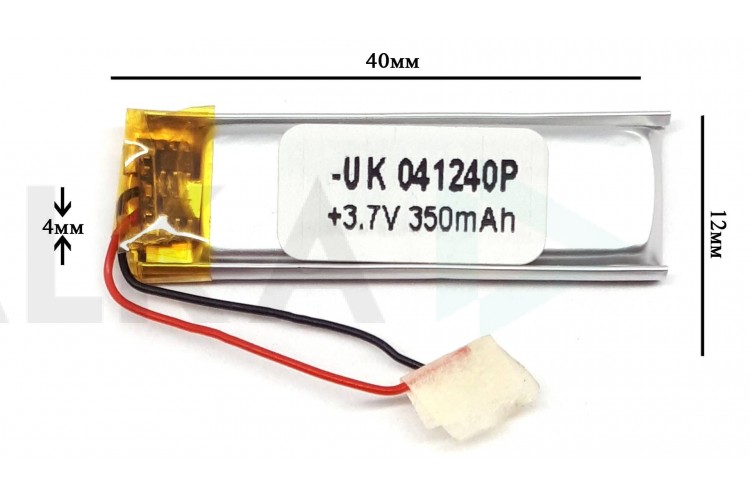 Универсальный аккумулятор 40x12x4 3.7V 350mAh (401240P)