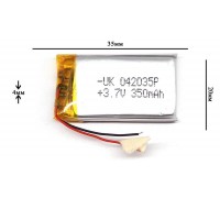 Универсальный аккумулятор 35x20x4 3.7V 350mAh (402035P)