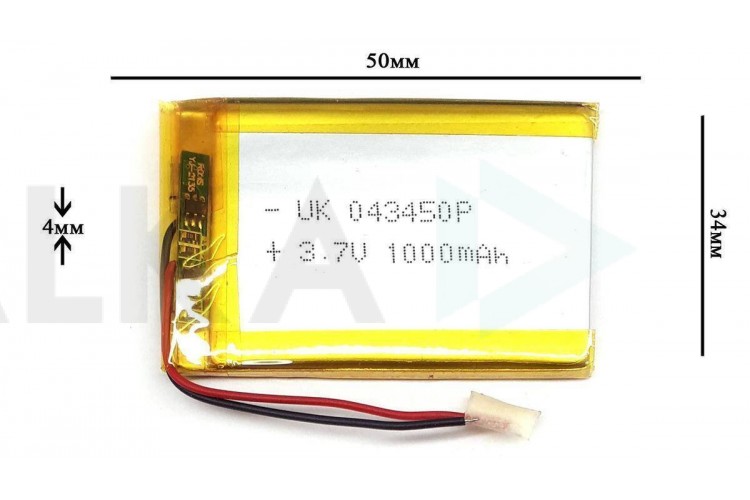 Универсальный аккумулятор 50x35x4 3.7V 1000mAh (403550P)