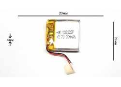 Универсальный аккумулятор 23x23x4 3.7V 300mAh (402323P)