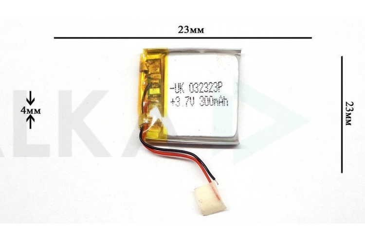 Универсальный аккумулятор 23x23x4 3.7V 300mAh (402323P)