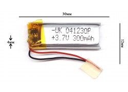 Универсальный аккумулятор 30x12x4 3.7V 300mAh (401230P)