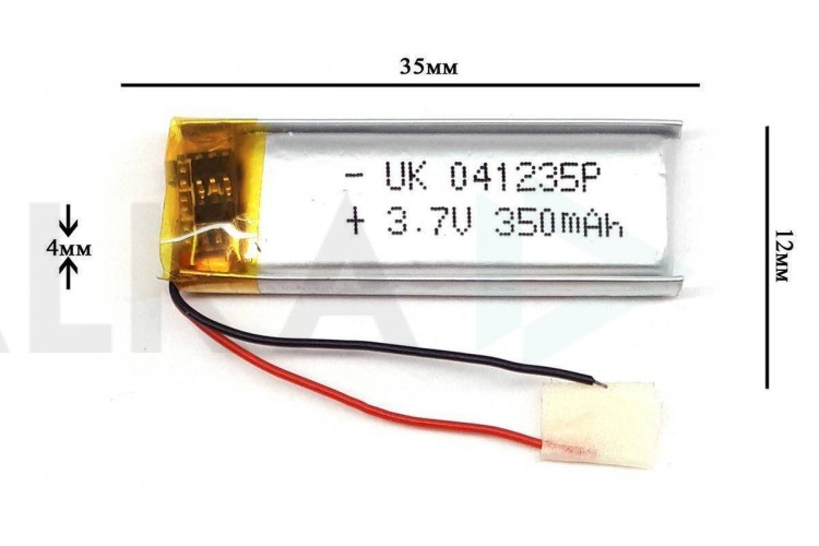 Универсальный аккумулятор 35x12x4 3.7V 350mAh (401235P)