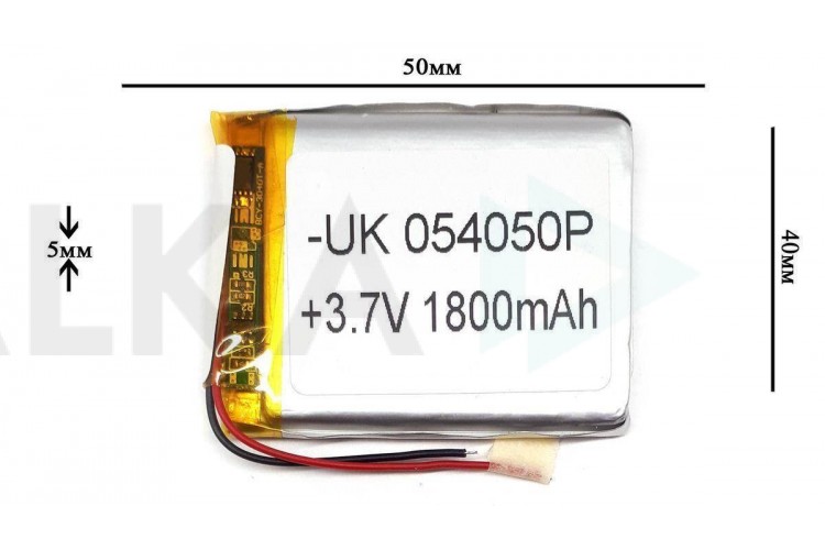 Универсальный аккумулятор 50x40x5 3.7V 1800mAh (504050P)