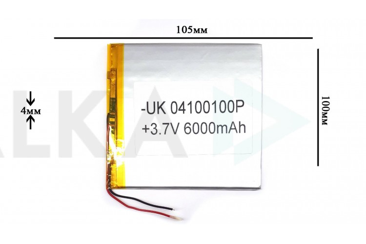 Универсальный аккумулятор 105x100x4 3.7V 6000mAh (04100100P) (15/4)