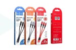 Кабель USB 3 в 1 HOCO X47 переходник Lightning/Type-C/Micro (черный) 0,3м