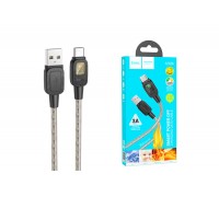 Кабель USB - USB Type-C HOCO U124 (черный) 1м (силиконовый)