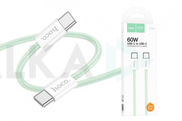 Кабель USB Type-C - USB Type-C HOCO X104 PD60W (зеленый) 1м